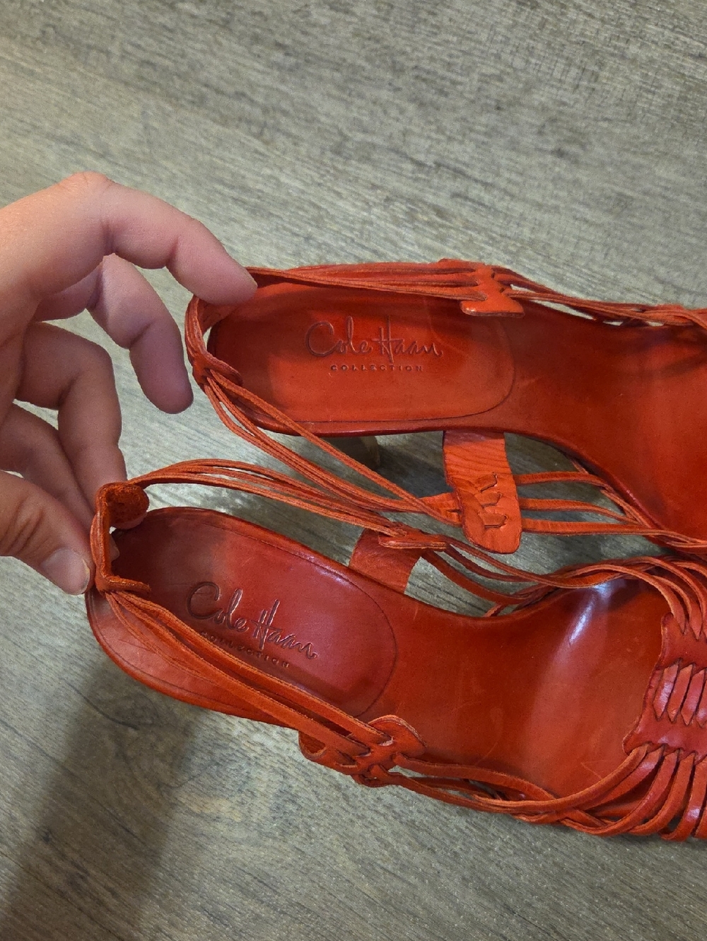 Cole Haan Red Strappy High Heel Sandals - Picture 6 of 10